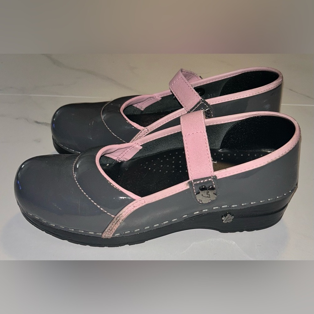 Sanita Gray and Pink Mules